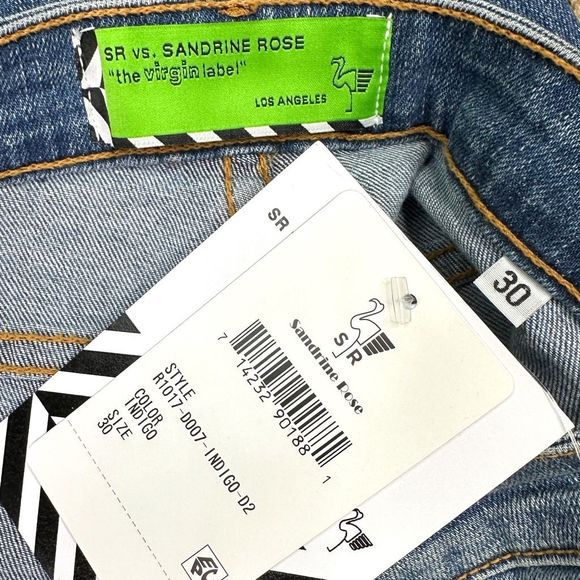 SR vs Sandrine Rose x Free People Blue Indigo Flare Jeans - Size 30 - Picture 7 of 7